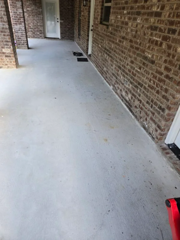 A clean covered porch after washing