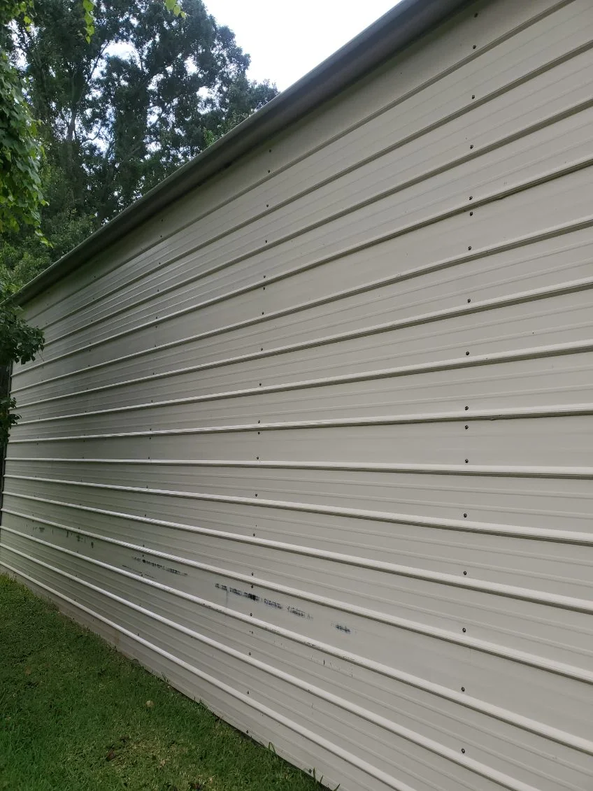 Clean siding after a Delta Exterior Washing house wash